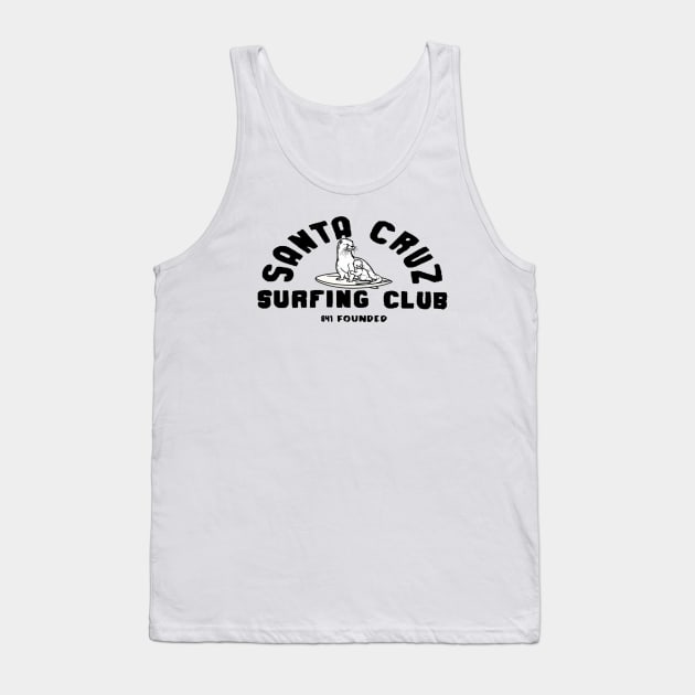 841 Santa Cruz Surfing Club with baby B&W Tank Top by REDWOOD9